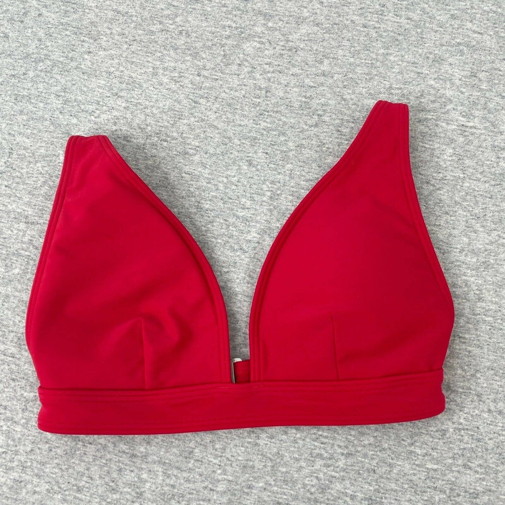 Abercrombie & Fitch Red Swimsuit Plunge Swimwear Bikini Top Womens Extra Small